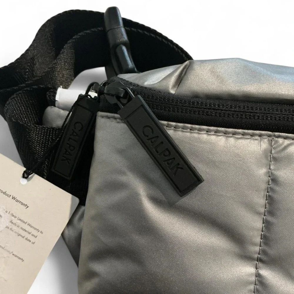 CALPAK Luka‎ Mini Belt Bag Unisex Mini Gunmetal NEW Metallic Quilted Fanny Pack
